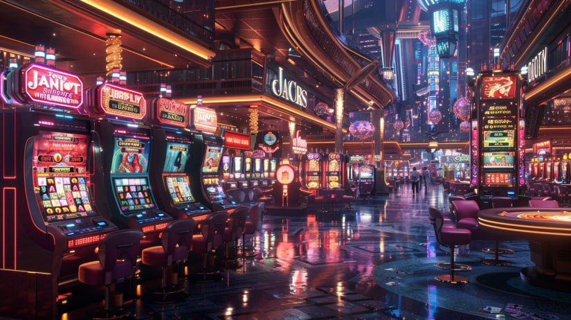 Casino games including slots and table games on 77joya